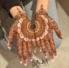 two hands with henna designs on them