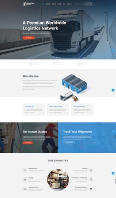 the website is designed to look like a trucking company