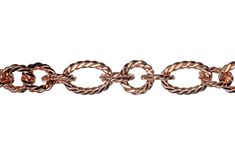 an image of a chain that is made out of copper colored metal and has two loops on it