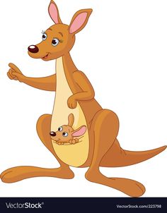 an image of a kangaroo and its baby