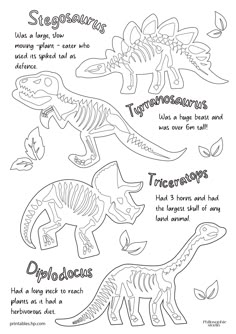 an image of dinosaurs that are in different stages of development, including dinosaurs and other animals