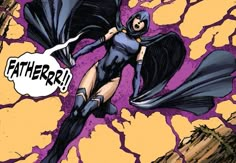 a woman dressed as batgirl flying through the air