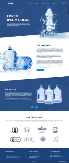 the website design for water company