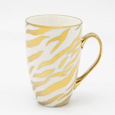 Zebra Print 19oz Mugs (Set of 2) Metallic Pattern, Gold Designs, Silver Art, Gold Print, Coffee Lover Gifts, Animal Pattern, Gold Design, Mugs Set, Printed Design