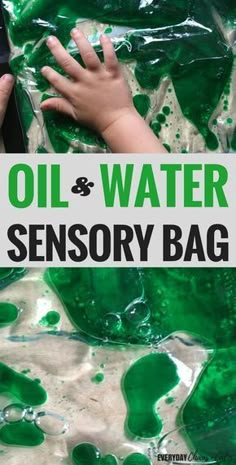 an oil and water activity bag for toddlers to use in the process of painting