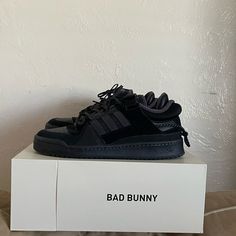 Very Lightly Worn Excellent Condition Comes With All Accessories Adidas Black Sneakers With Branded Heel Counter, Adidas Forum Low Black, Bad Bunny Adidas, Adidas Forum Low, Forum Low, Adidas Forum, Adidas Sneakers Mens, Sneaker Stores, Bad Bunny