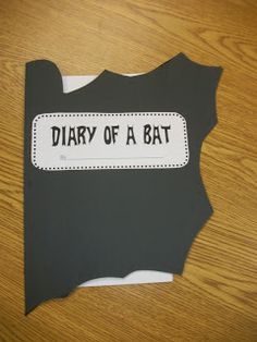 a piece of paper cut out with the words diary of a bat written on it