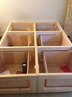 the drawers are open and ready to be built