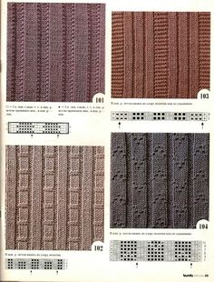 an old knitting book showing different patterns