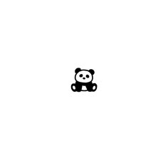 a black and white panda bear sitting down