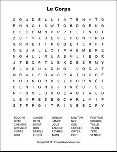 the word search for le cops is shown in this black and white image with words that are