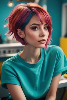 Whether you’re looking to revamp your style or simply find a fresh approach to manage your locks, this collection of short layered hairstyles is guaranteed to inspire. Short Hair Pink, Longer Pixie, Short Layered Hairstyles, Bob Hairstyle Ideas, Medium Shag, Trendy Bob Hairstyles, Shag Haircuts, Layered Hairstyles, Different Hair