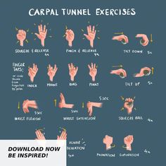 Exercises For Carpal Tunnel, Planning Sport, Hand Therapy Exercises, Postpartum Exercises, Carpal Tunnel Exercises, Vampire Quotes, Desk Yoga, Carpal Tunnel Relief, Wrist Stretches