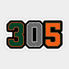 the number thirty five with an orange and green design