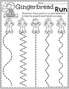 the gingerbread run worksheet for children to learn how to make gingerbreads