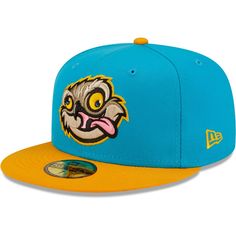 Men's Locos de Lansing New Era Aqua/Orange Copa De La Diversion 59FIFTY Fitted Hat Nice Hats, Custom Fitted Hats, Topi Snapback, Dope Hats, 59fifty Hats, Nba Hats, Custom Caps, New Era Hats, Snapback Caps