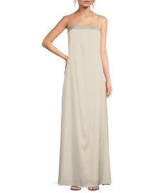 Shop for Le' AL.X Square Neck Low Back Silk Slip Maxi Dress at Dillard's. Visit Dillard's to find clothing, accessories, shoes, cosmetics & more. The Style of Your Life. Slip Dress With Adjustable Straps And Straight Neckline, Spring Slip Dress With Straight Neckline And Lining, Slip Maxi Dress, Engagement Party Dresses, Contemporary Dresses, Column Gown, Daytime Dresses, Silk Slip, Maxi Dresses Casual