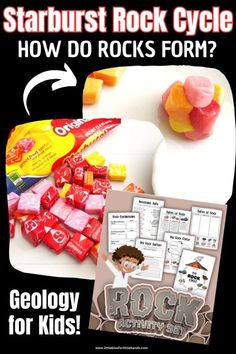 Starburst Rock Cycle, Sedimentary Rock Activities, Rock Candy Experiment, Rock Cycle Activity, Rock Experiments, Edible Stem, Candy Experiments, Homeschool Science Experiments, Candy Science