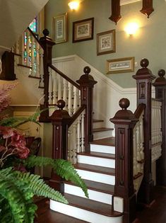 the stairs in this house are made of wood