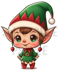 a cute little elf girl wearing a santa hat