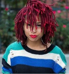 Love her red locs Maroon Locs Black Women, Maroon Locs, Locs Haircolor, Burgundy Locs Black Women, Red Locs, Dread Head, Braids Locs, Hair Steamers