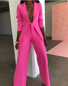 Runway Top, Afrikaanse Mode, Chique Outfits, Tuxedo Blazer, Tracksuit Tops, Pink Suit, Looks Chic, Tracksuit Women, Casual Blazer