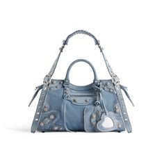 neo cagole city handbag denim with rhinestones Balenciaga City Bag Denim, Balenciaga Store, Motorcycle Bag, B 17, Balenciaga Logo, Woman Bags Handbags, Balenciaga Bag, Clutch Pouch, City Bag