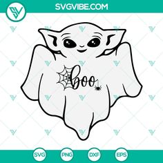 a cute little ghost with the word boo on it