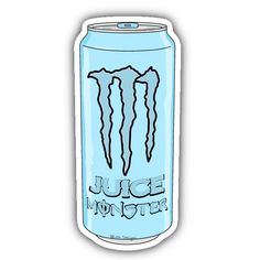 a blue monster energy drink with the words juice monster on it