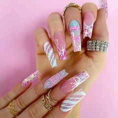 Nail Decoration Ideas, Christmas Nail Designs Acrylic, Nail Designs Christmas, Summer Nails Ideas, New Years Eve Nails, Nails Art Designs, Winter Nails Acrylic, Ombre Nail Designs, Pretty Nail Art Designs