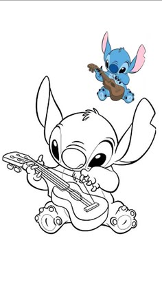 stitchy playing the guitar while an elephant plays on it's back with its tail