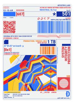 a boarding card with an abstract design and barcodes on the front, as well as