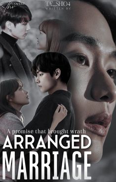 the movie poster for arranged marriage with two young men and one woman, both staring at each other