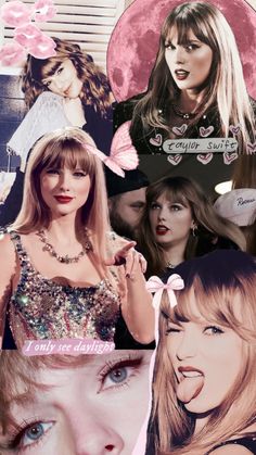 collage of taylor swift, taylors sisters and taylor's angels