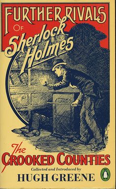 an old book cover for the crooked countryes, featuring a man leaning over a box