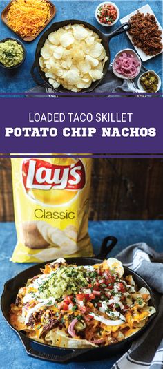 loaded taco skillet potato chip nachos