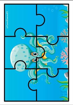 an octopus puzzle is shown with the missing pieces