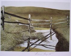 a drawing of a fence in the middle of nowhere