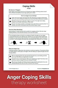 Coping Skills: Anger Therapy Worksheets, Best Advice, Managing Emotions, Coping Strategies, Therapy Activities, Coping Skills, Over It