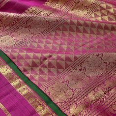 This elegant kanjivaram saree in green woven with muted brown to give a metallic look, is handwoven with korvai borders adorned in deep purple color. The grand pallu mirrors the borders with traditional motifs in gold zari. Approximate Length 6.5 mtrs (inclusive of blouse length)Height - 46 - 52" Saree comes with fall, picot and tassels done when applicable. Blouse piece is cut. Approximate weight - 1.8 lbs Kindly Note : The colors you see on your device may vary due to the color reproduction, b Muted Brown, Kanjivaram Saree, Kanjivaram Silk Saree, Deep Purple Color, Metallic Look, Kanjivaram Sarees, Traditional Motifs, Blouse Length, Handloom Saree