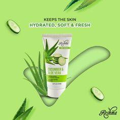 Reshma Beauty Cucumber & Aloe Vera Face Wash nourishes & moisturizes skin, keeping skin dryness away! 💚🛍 #reshmabeauty #reshmabeautyproducts #skincare #skincareproducts #reshmaskinpotion #reshmaskincare #skincareroutine #skincarejunkie #beautyproducts #healthyskin #happyskin #skincareguide #skincarenatural #skincarlover #luxuriousayurveda #ayurveda #naturalproducts #Aloevera #cucumber #aloeveraandcucumber #facewash Facewash Photography Ideas, Face Wash Creative Ads, Aloe Vera Face Wash, Cucumber For Face, Skin Care Guide, Skin Dryness, Free Advice, Ad Creative, Happy Skin