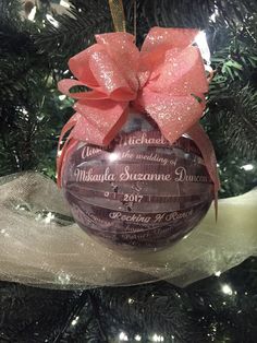 a christmas ornament hanging on a tree