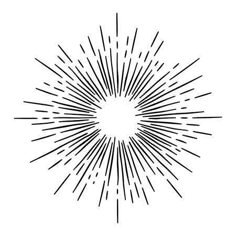 a black and white drawing of a starburst