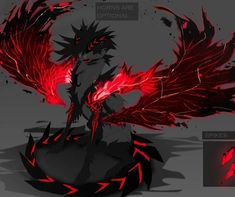 an animated image of a demon with red wings