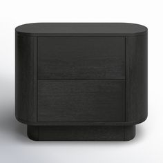 a black wooden cabinet with two drawers