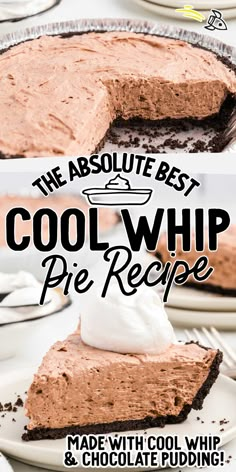 the best cool whip pie recipe with chocolate pudding