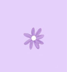 a single purple flower on a light purple background with white center in the middle and bottom corner