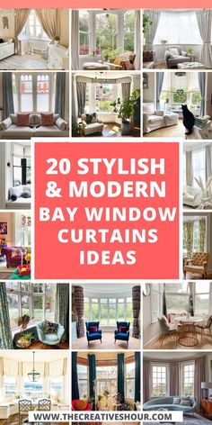 20 stylish and modern bay window curtains ideas for the living room or bedroom