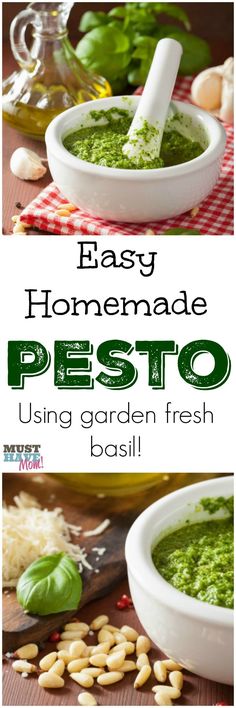 homemade pesto using garden fresh basil is an easy and delicious recipe that's ready in under 30 minutes