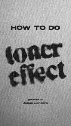 a book cover with the words how to do contact effect in black and white text